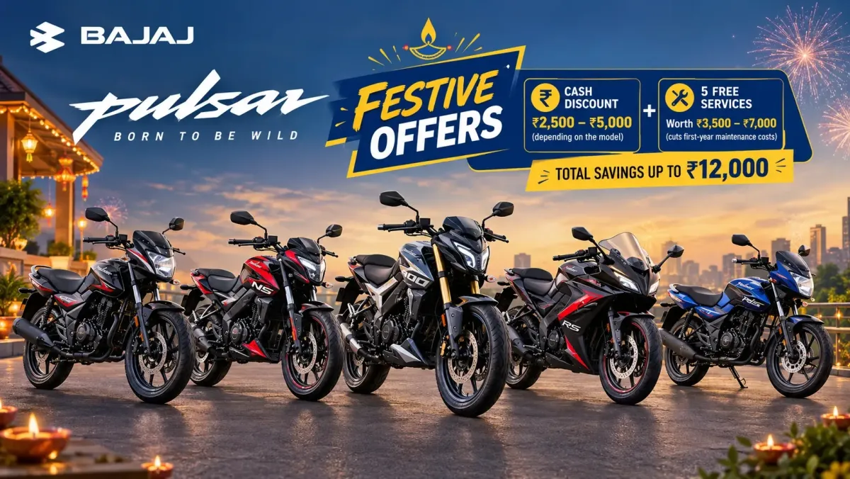 Bajaj Pulsar Diwali Offers 2026 – Savings Up to Rs 12,000, 5 Free Services