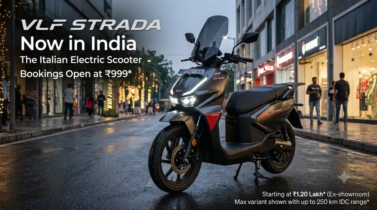 VLF Strada Electric Scooter Launched at Rs 1.20 Lakh – Up to 250 km Range