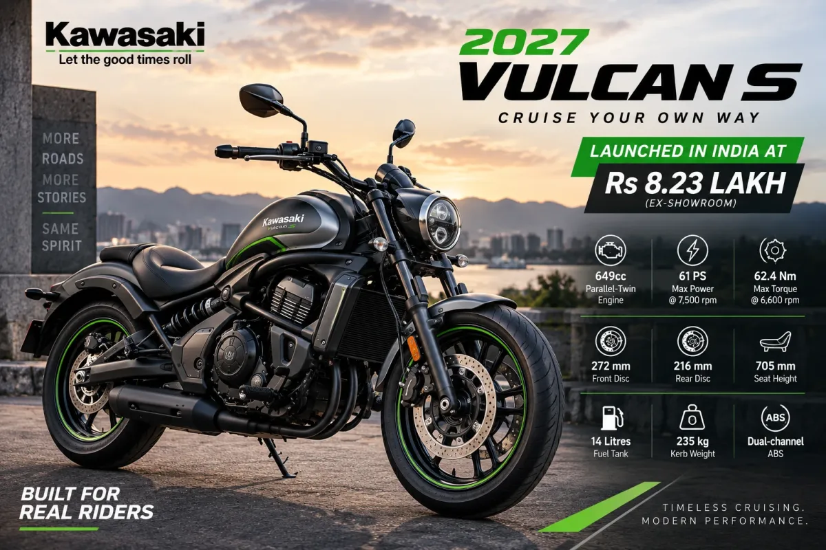 2027 Kawasaki Vulcan S Launched at Rs 8.23 Lakh
