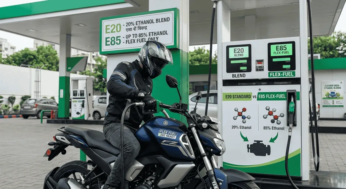 Flex-Fuel Bikes in India: E20 vs E85 Explained