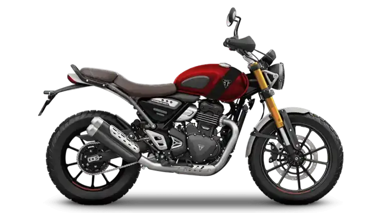 Triumph Scrambler 400 X Volcanic Red and Phantom Black